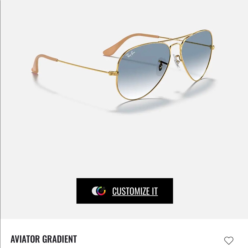 Ray-bans large aviator clear blue gradient sunglasses